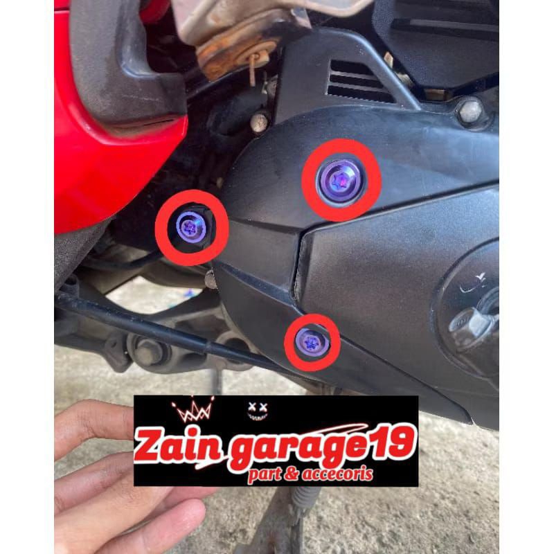 baut cover cvt vario scoopy airduck titanium gr5 (3 biji)