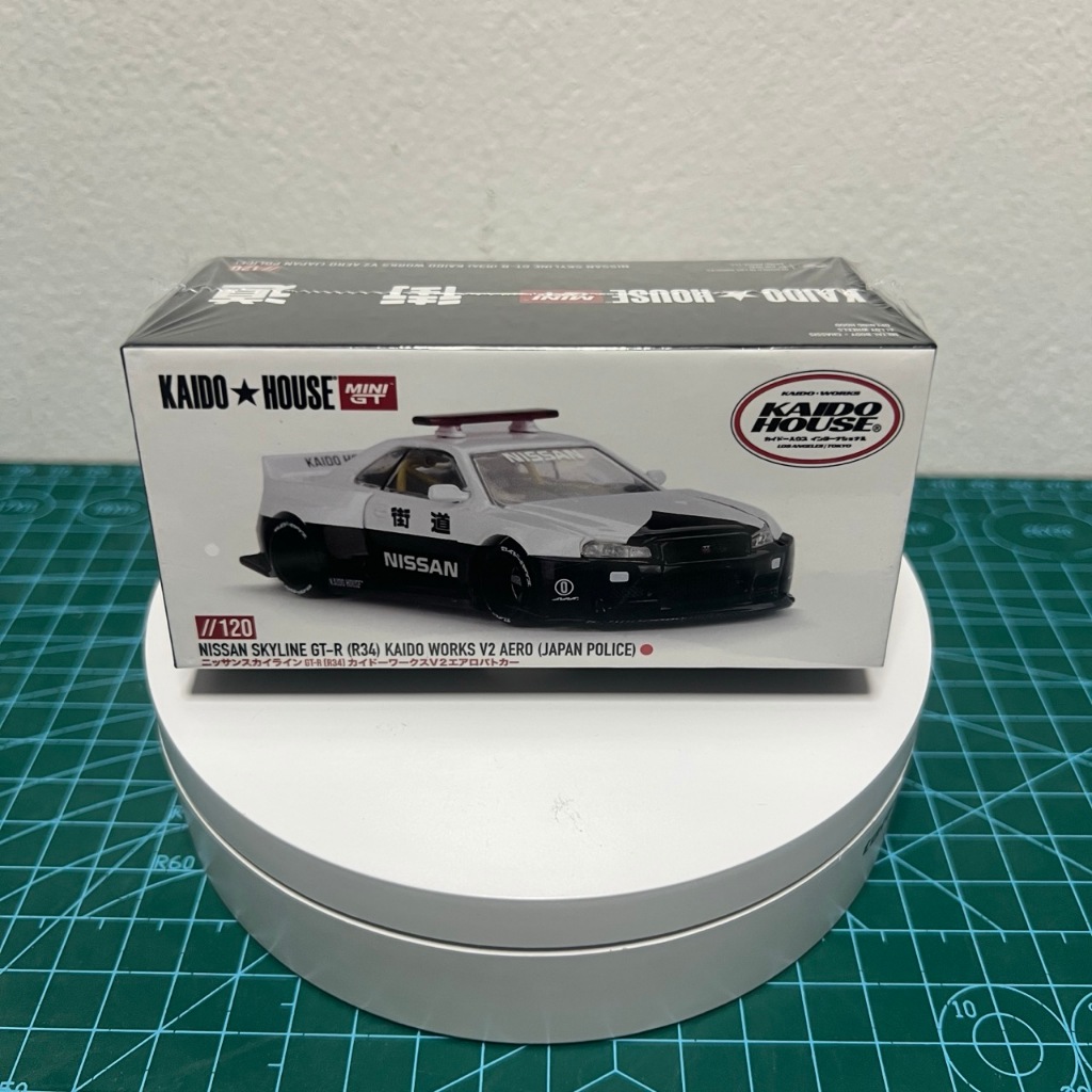 Kaido House  X Mini GT KHMG Nissan Skyline Gt-r R34 Kaido Works (v2 Aero) Police