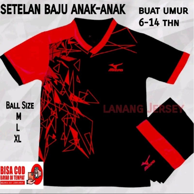setelan baju celana Jersey anak-anak pria wanita baju futsal bola voli badminton anak2 sd