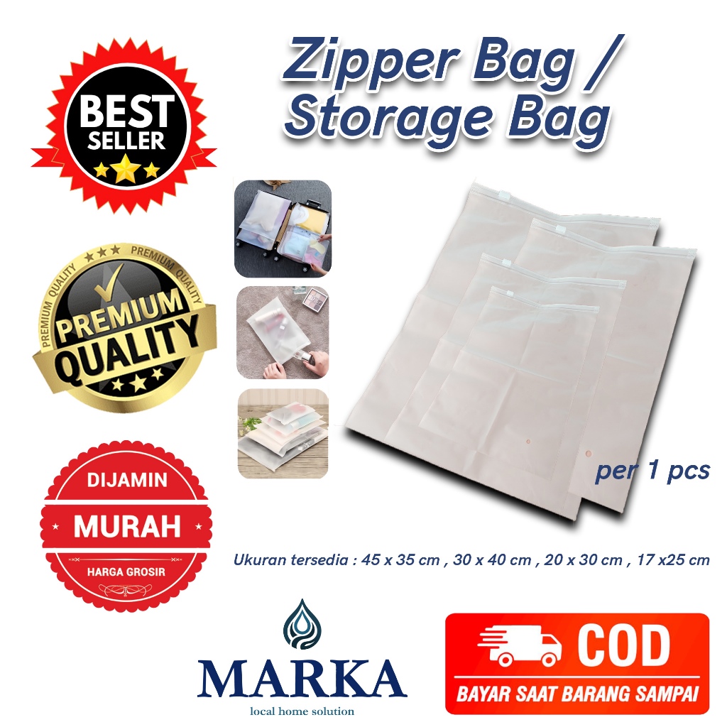 ZIPPER BAG MURAH / POUCH ZIPPER LOCK / STORAGE BAG TRAVEL POUCH ZIPPER SERBAGUNA / PLASTIK ZIPLOCK /
