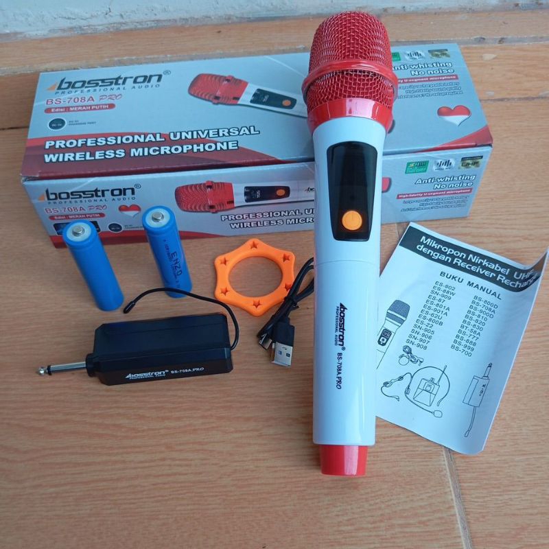 Mic Wireless  Bosstron Profesional Audio mic tanpa kabel kualitas bagus