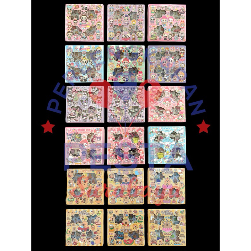

Sticker Anak 2D Box Isi +/- 100Pcs Sticker Karakter Sanrio Labubu Waterproof