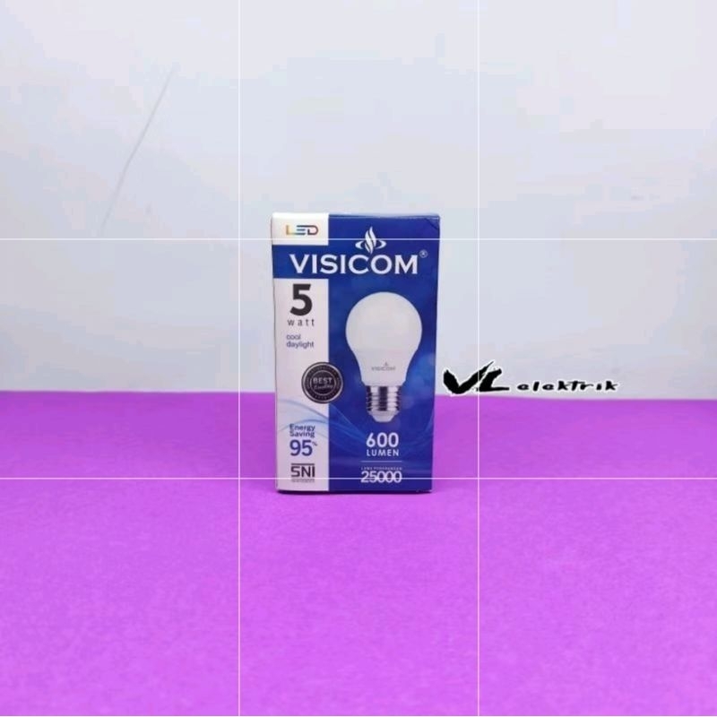 LAMPU LED 5 WATT VISICOM NYALA TERANG GARANSI 1 TAHUN
