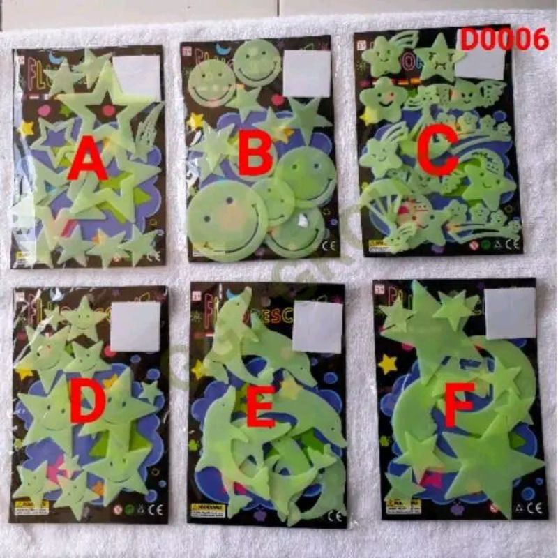 

J (J6) STIKER KARAKTER / GLOW IN THE DARK STICKER / STIKER NYALA
