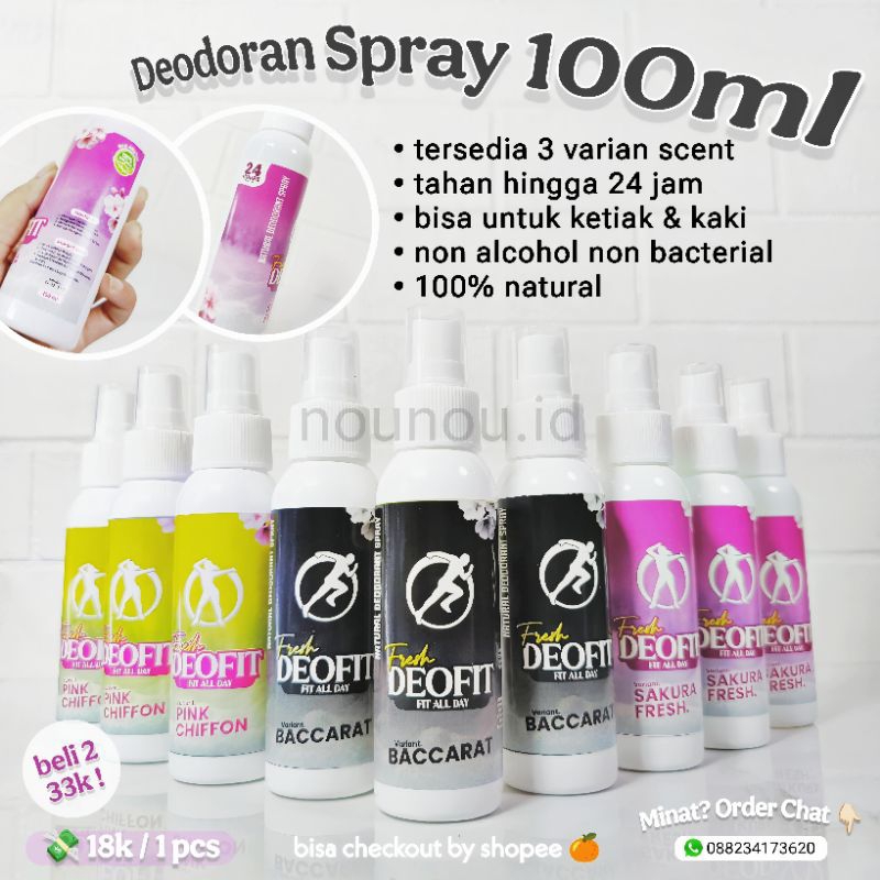 Deospray Deodorant Spray 100 ml Deofit Fresh / air tawas semprot ketiak kelek penghilang bau badan k