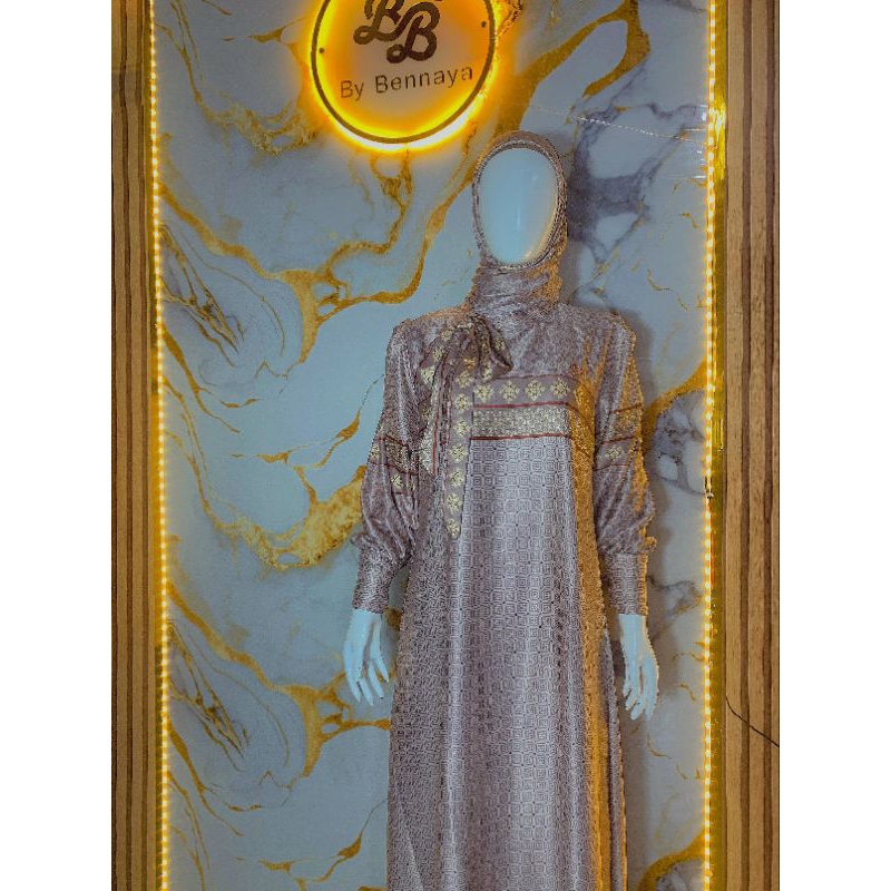 RIFANI DRESS SET HIJAB - GAMIS LEBARAN SARIMBIT LUXURY SILK gamis kaftan abaya raya collection outfi