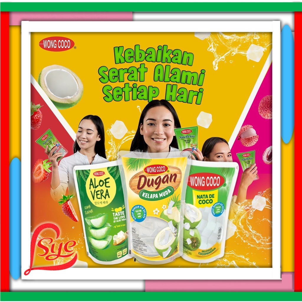 

Wong Coco Nata De Coco Cubes 280gr & 360gr - Jelly Kotak - Sari Kelapa - Dugan - Aloe Vera - Sye