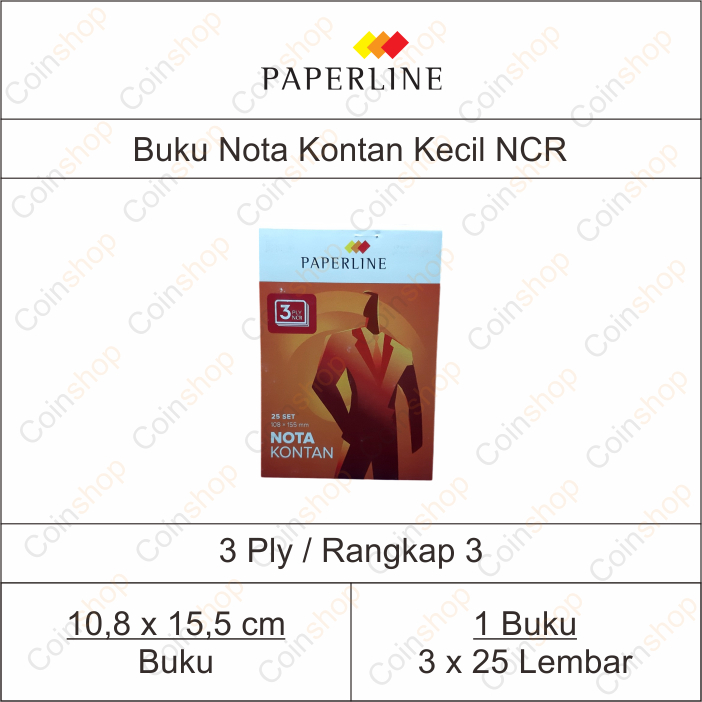 

Paperline K3 3 Ply Buku Nota Kontan Kecil NCR 25 Set Per Buku