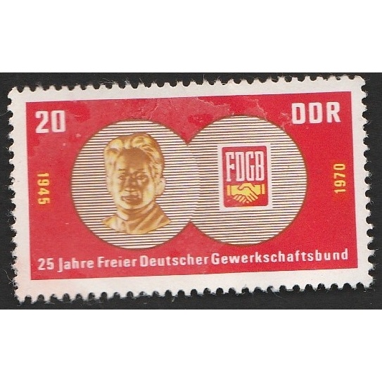 

A 11282 SATU BUAH PRANGKO JERMAN TEMA 25 JAHRE FDGB 1945-1970 DENGAN KONDISI BELUM ADA CAP