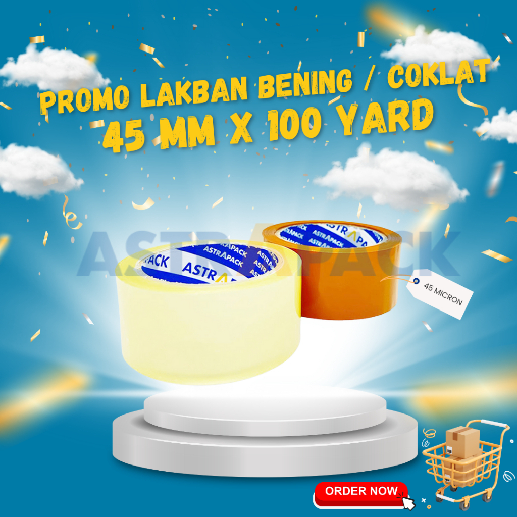 

AstraPack Lakban BOPP 45 mm x 100 yard | Isolasi OPP Bening Coklat Kualitas Terbaik