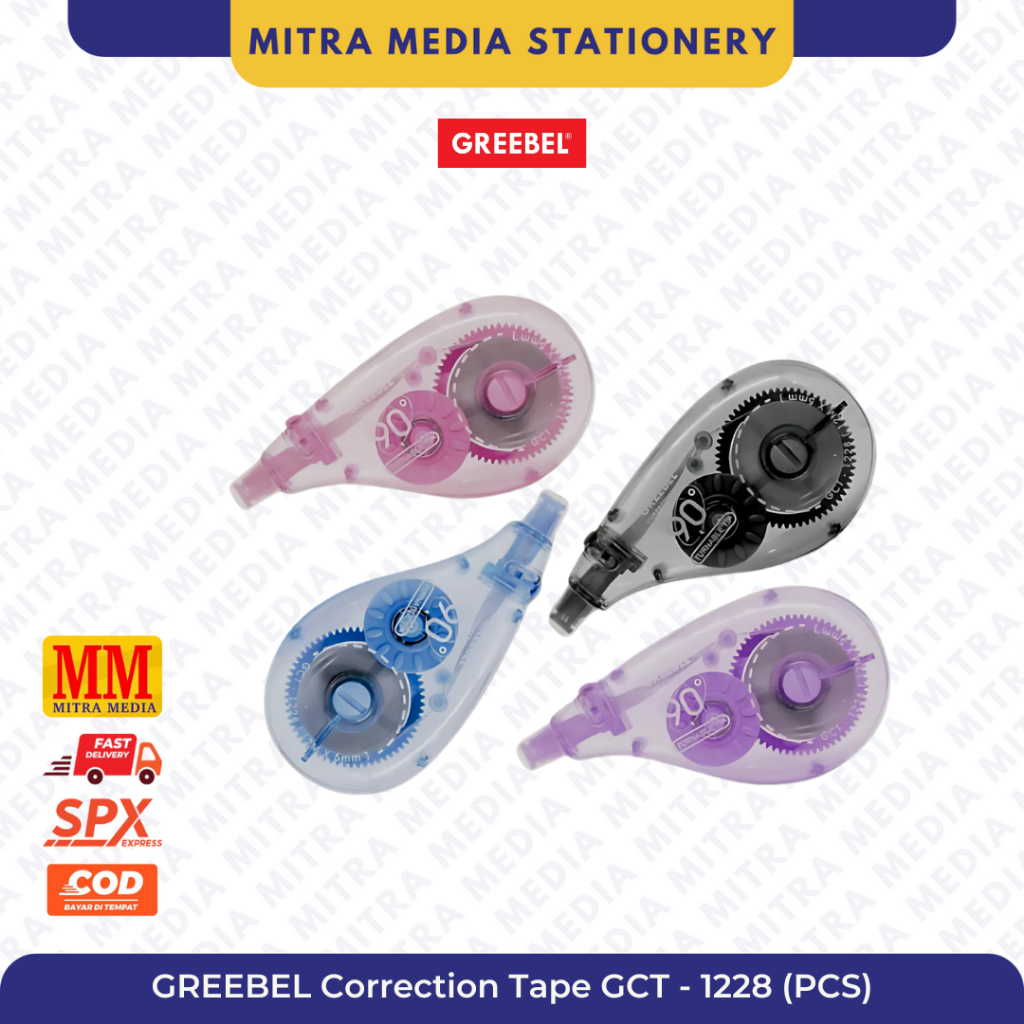 

GREEBEL Correction Tape GCT-1228 Pastel Lucu / Tip-ex Roll, Tipe X Kertas , Pita Koreksi, Tip X