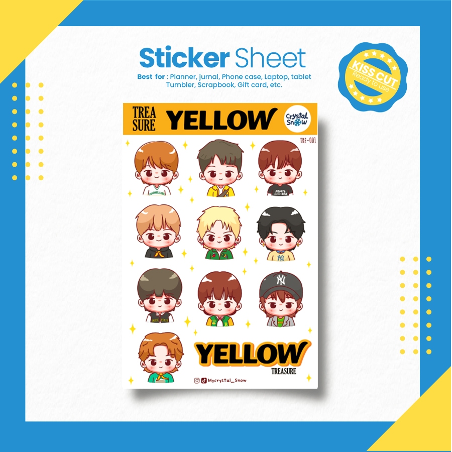 

Sticker TREASURE Member YELLOW MV Fan art [TRE-001]