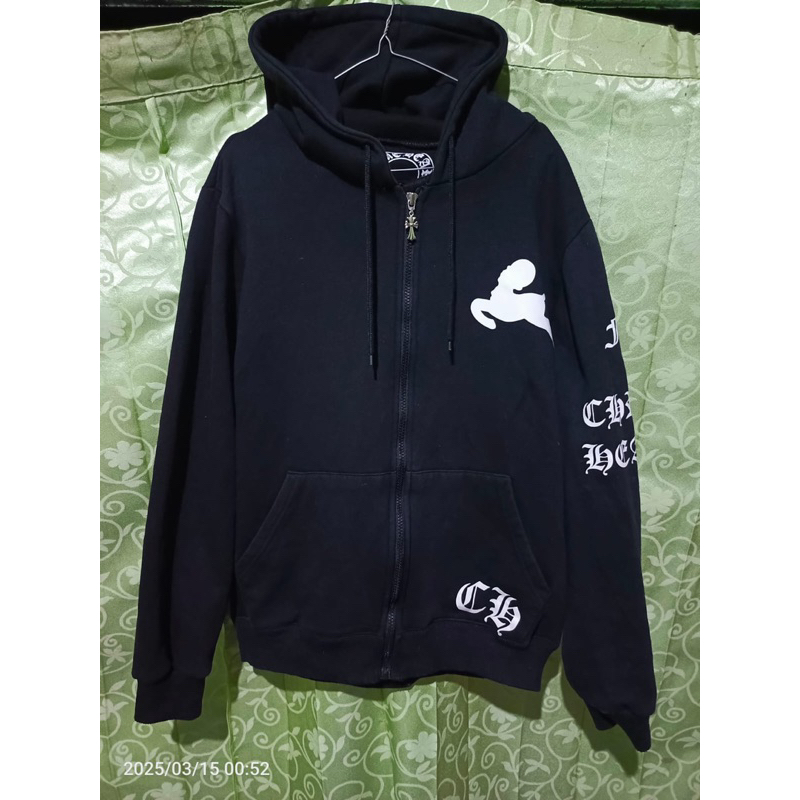 Chrome Hearts Foti Horseshoe Cross Dagger Zip Up Hoodie made in usa