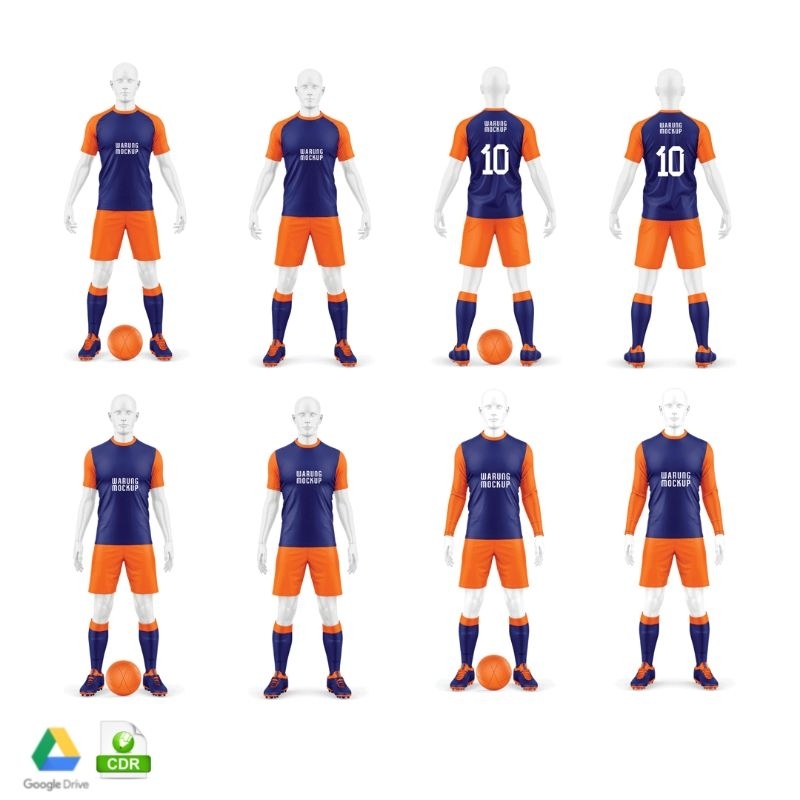 MOCKUP JERSEY FULL KIT O'NECK - COREL DRAW