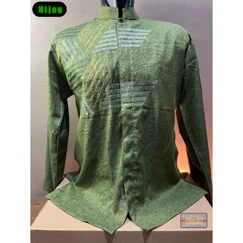 Koko Lengan Panjang Bordir Motif Anyaman Promo Ramadhan Sale Koko Haibbah Bahan Katun Madinah