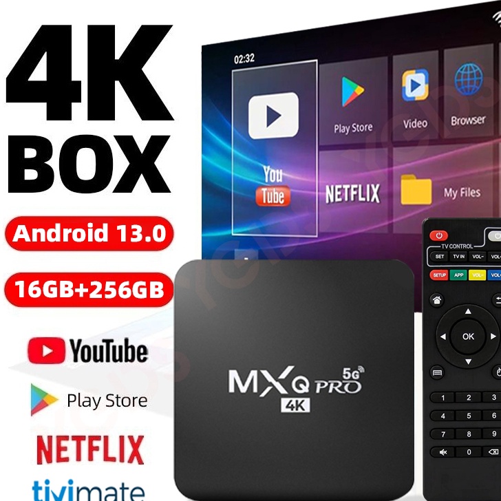 KI3 Android Tv Box MXQ Pro Android 13os 24G WIFI 16gb Ram 256gb Rom STB 4K Smart TV Box Unlock Tv Bo