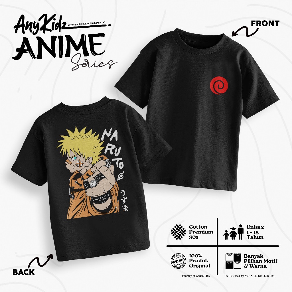 Kaos Anak anime Naruto baju Distro Laki Laki Junior tanggung Unisex  Umur 8-15 Tahun Anykidz #11