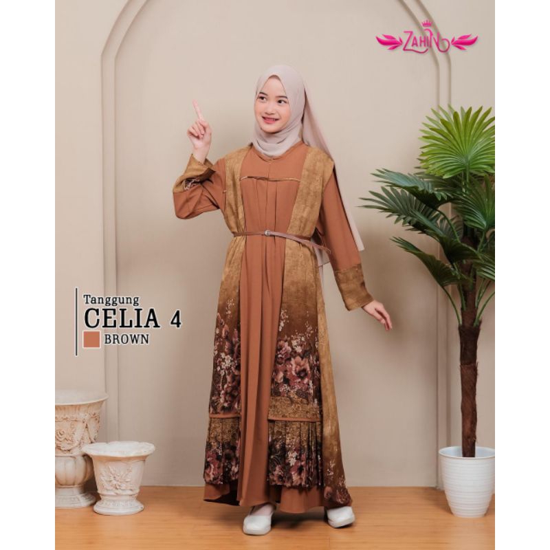 SET OUTER CELIA BY ZAHIN GAMIS SET MOM DAN ANAK TANGGUNG