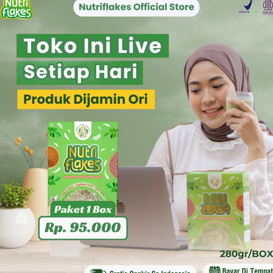 

Nutriflakes Sereal Umbi Garut Ampuh Mengatasi Asam Lambung Maag Dan Gerd 1 Box