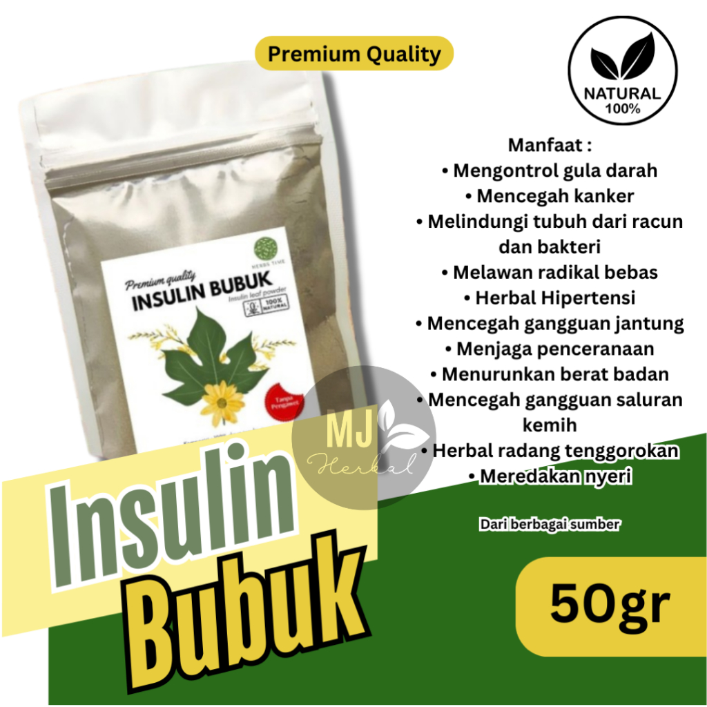 

Daun Insulin Bubuk Murni 50gr Premium - MJ Herbal