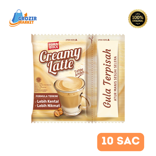 

Tora Bika Creamy Latte +Gula Pisah (10 sac) renceng