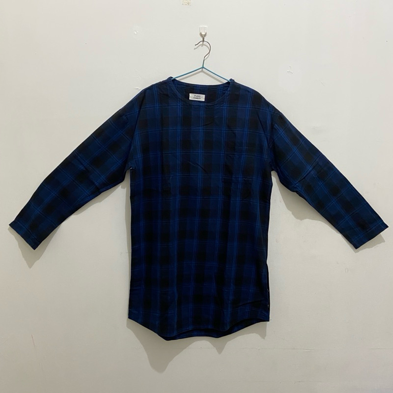 Studio Tomboy - Kemeja / Tunik / Tunic Kotak-Kotak Navy | Preloved