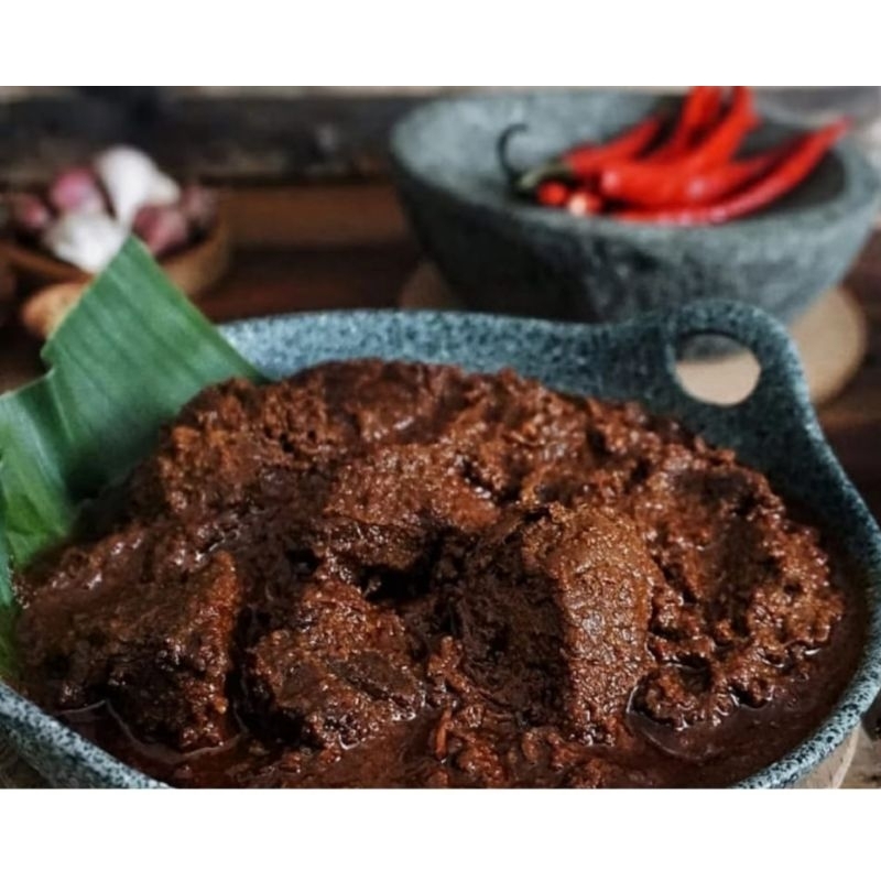 

Rendan Daging masak pakai kayu asli dari Padang