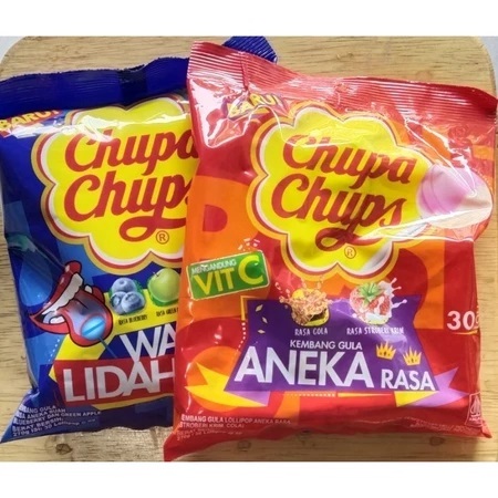 

Chupa Chups Assorted Flavour Lollipops Bags Permen Lolipop Aneka Rasa / Warna Lidahmu 30 Pcs x 9 Gr