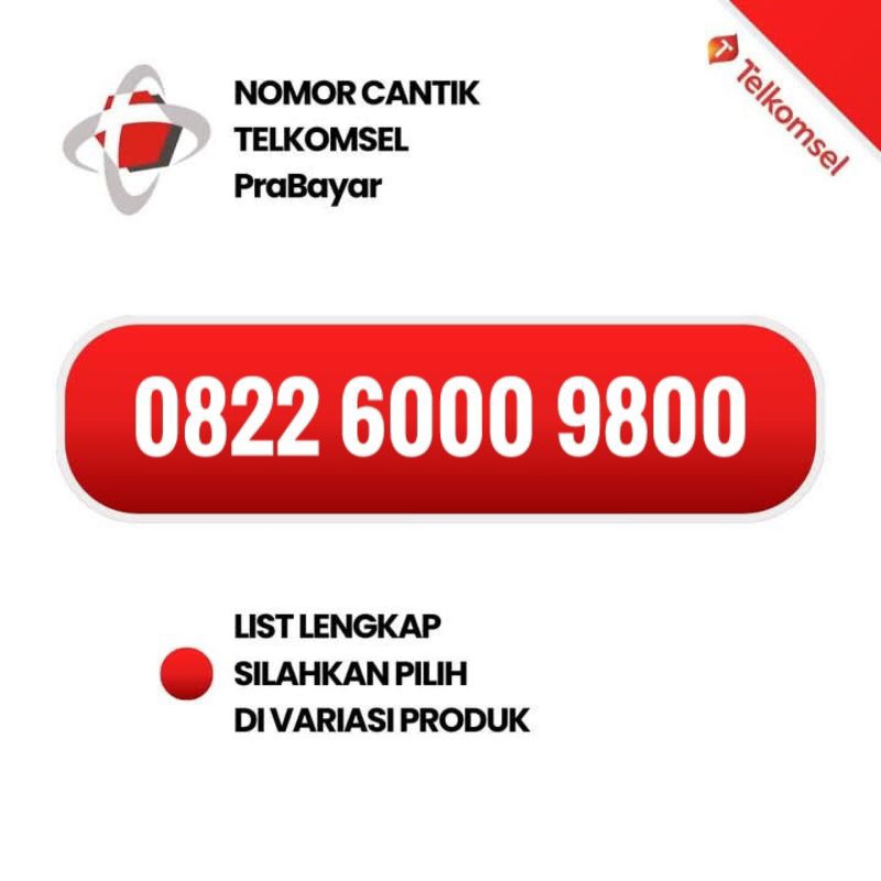 Nomor Cantik Telkomsel Seri 6000 Murah
