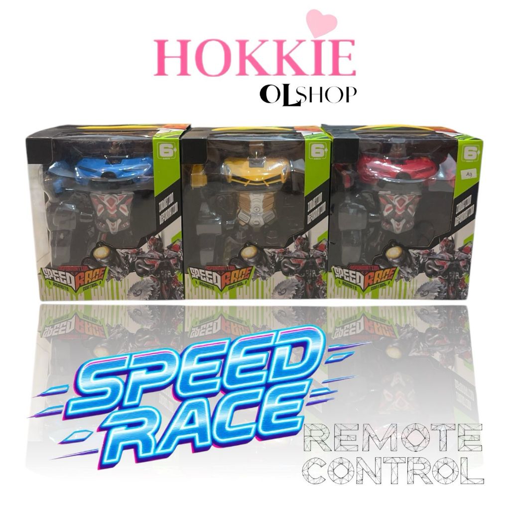 mainan remote mobil robot RC autobots transform soeed race