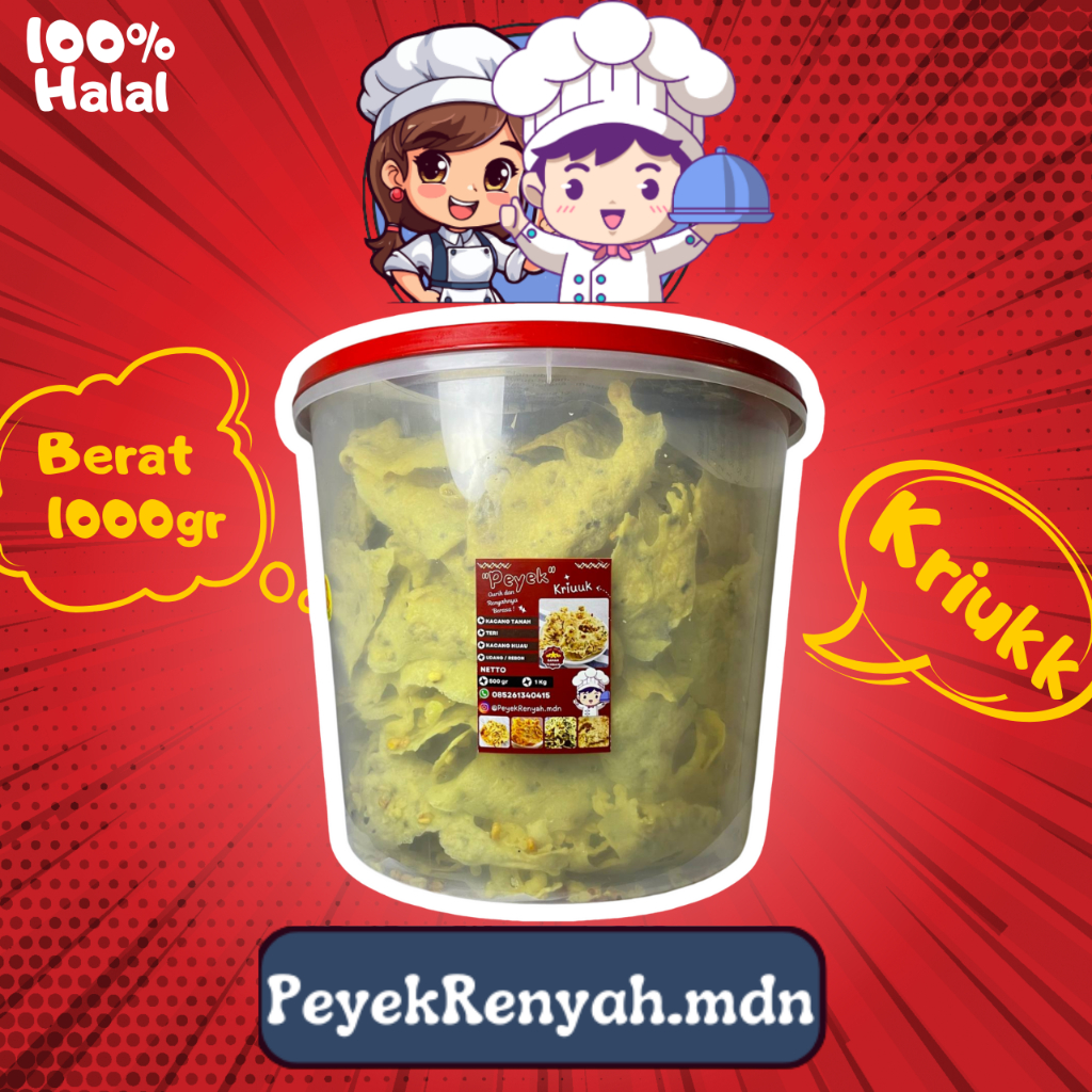 

PeyekRenyah.mdn - Rempeyek Semua Varian ( 1kg ) | Peyek Kacang | Udang Rebon | Peyek Kacang hijau|