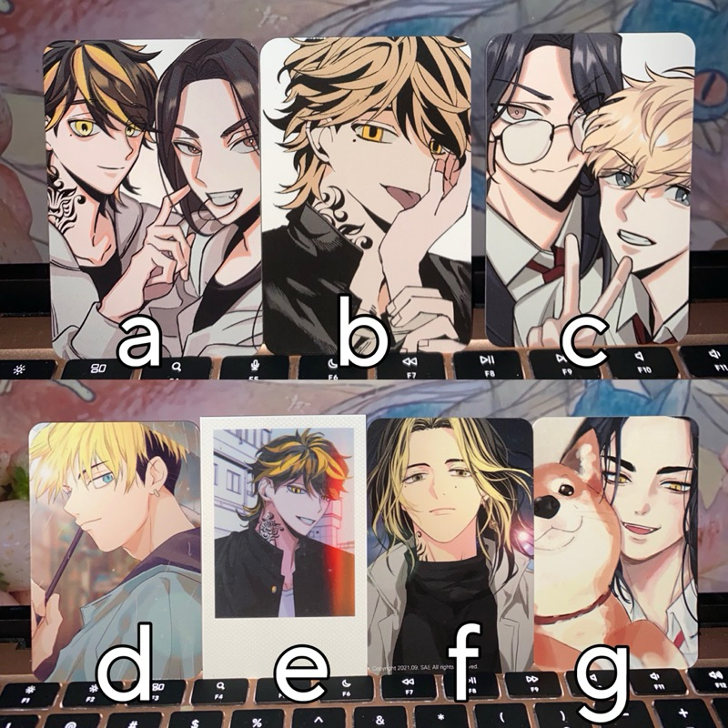 photocard tokyo revengers by tokyojisan & jujutsu_sae (Koko, Inupi, Mikey, Ran, Sanzu, Kazutora, Chi