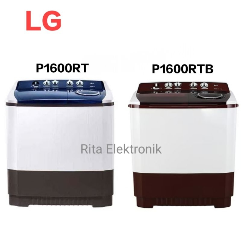 LG Mesin Cuci Dua Tabung 16Kg P1600 Roller Jet Pulsator Tutup Transparan