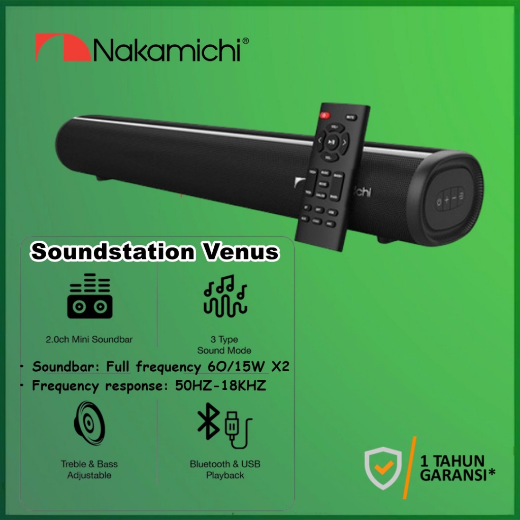 Nakamichi Soundstation Venus Speaker Bluetooth Amplifier AMP Mini Soundbar