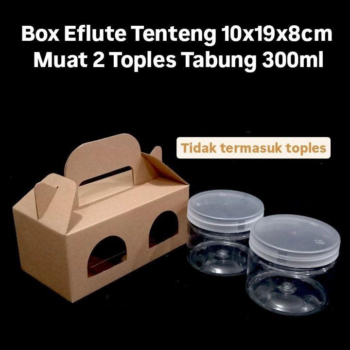 

(10 Pcs)Box Tenteng Toples Tabung 300ml Isi 2 Dus Cookies Kuker Kotak 2 Toples Tabung 300ml