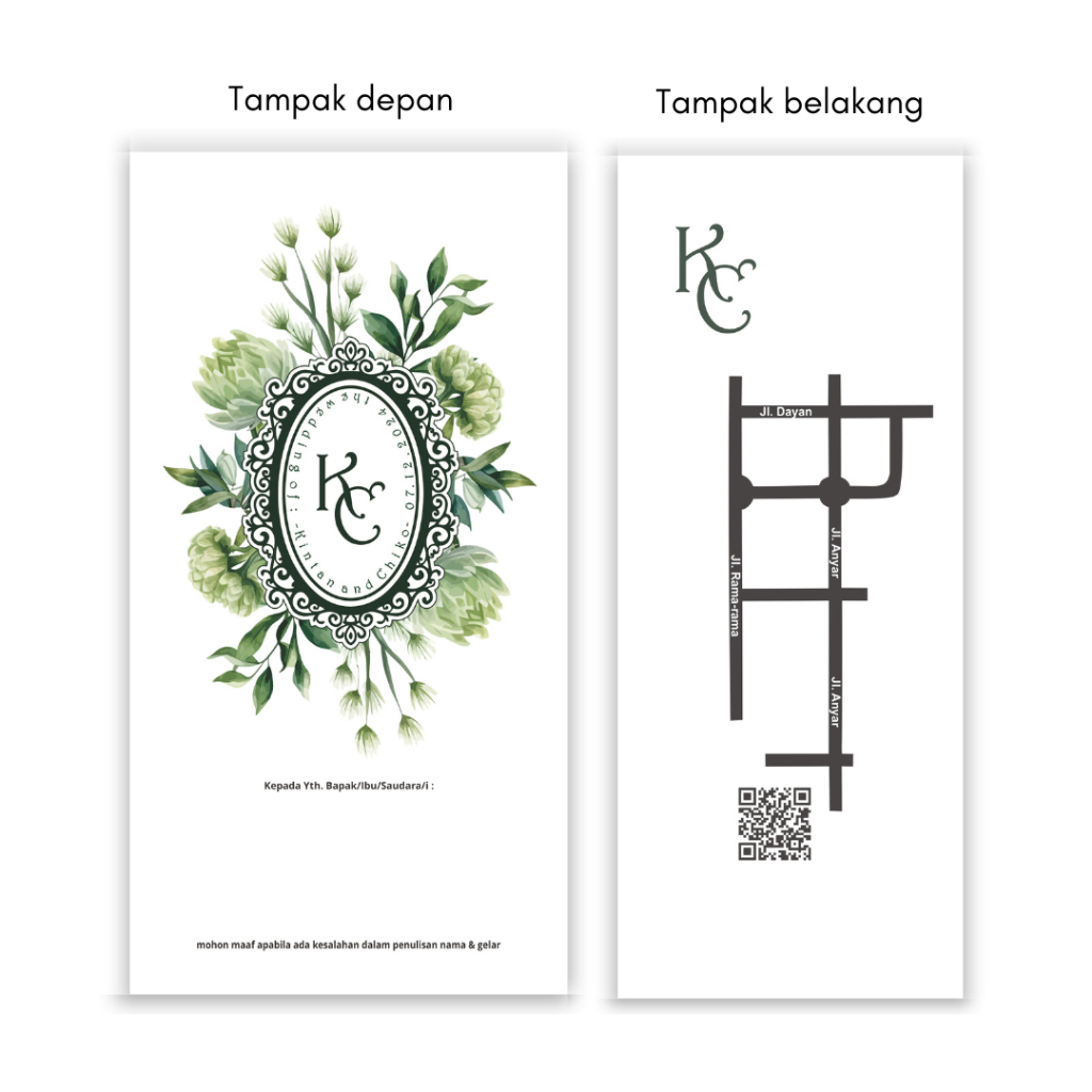 Undangan lipat 3 l undangan murah l undangan simple