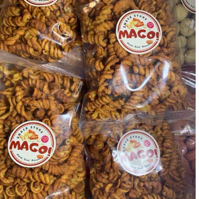 

MAGO - Makaroni Spiral / Makaroni Pedas / Snack Pedas / Makaroni Kekinian / Pedas dan Gurih