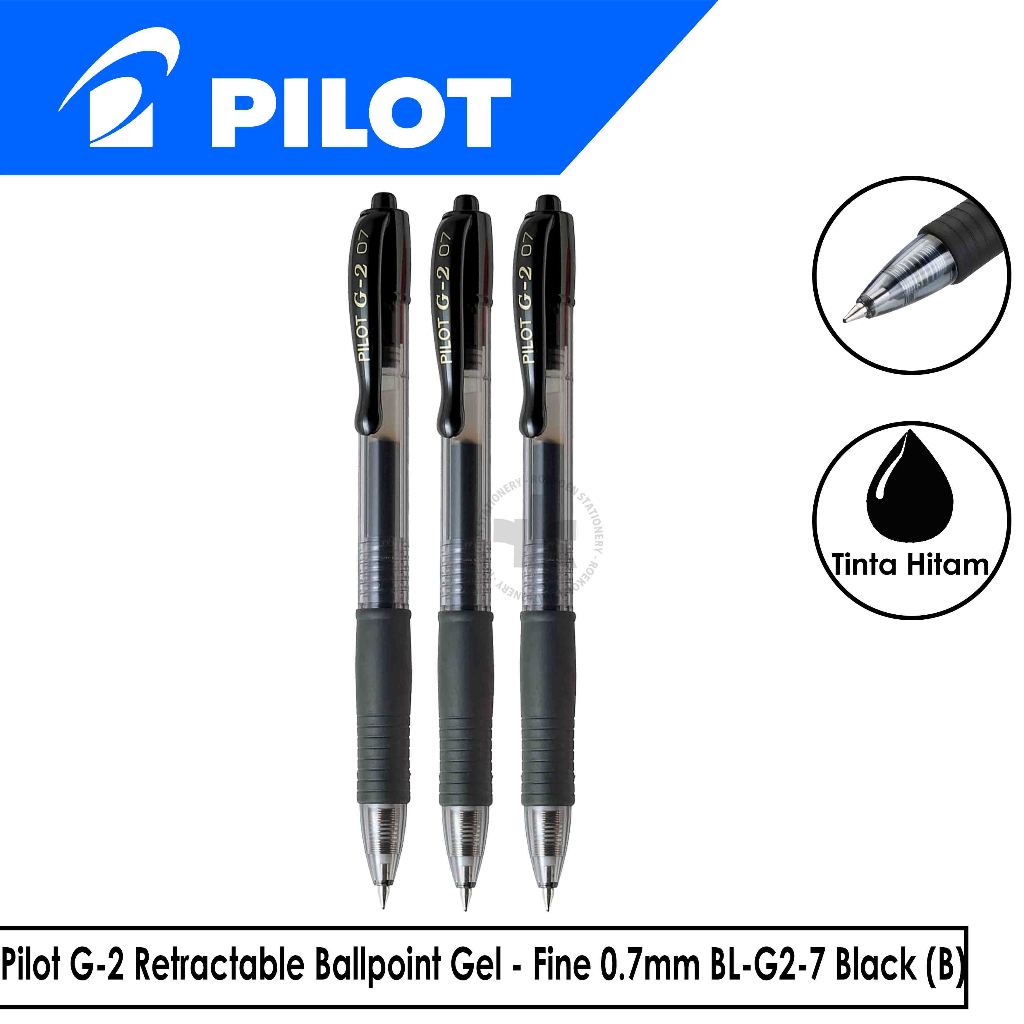 

Pilot G-2 Retractable Ballpoint Gel - Fine 0.7mm BL-G2-7 Black (B)
