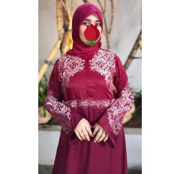 GAMIS BORDIR KOMPUTER SHAFA MERAH HATI