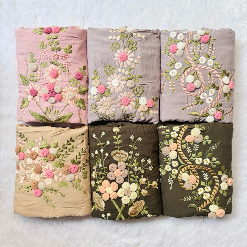 MUKENA BORDIR TILE TERUSAN LAJURAN DEWASA RAYON