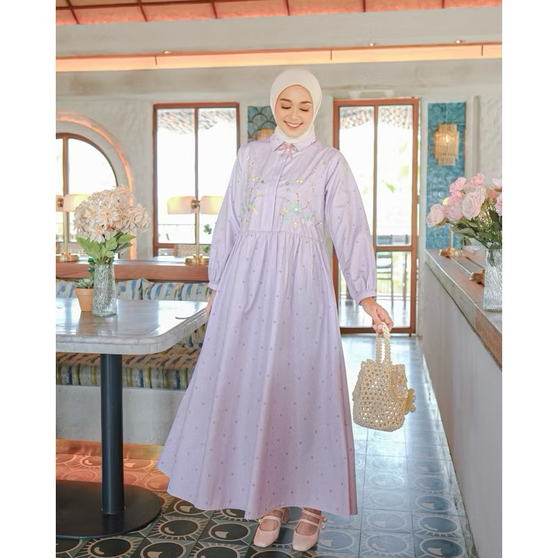 miwa embroidery midi dress kienka