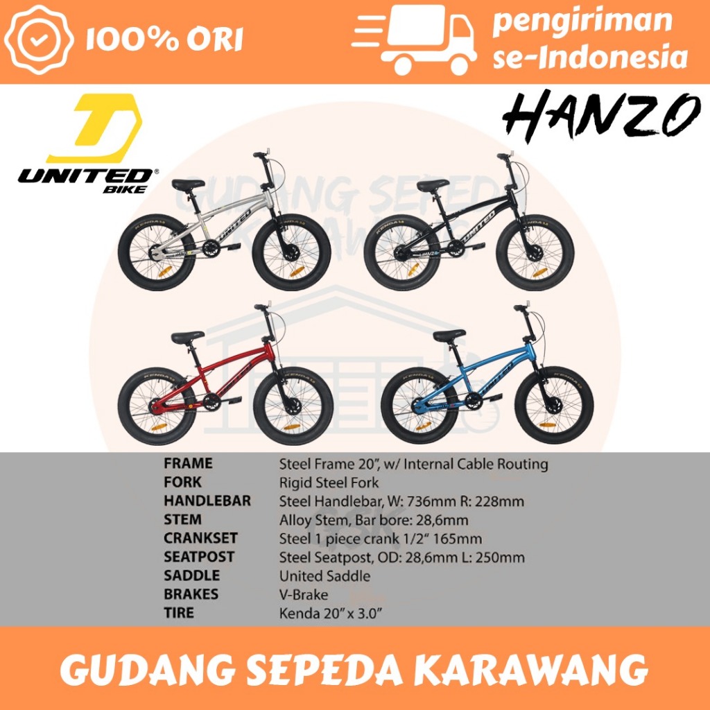 SEPEDA 20 UNITED BMX HANZO