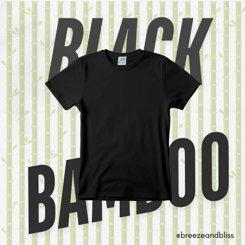 KAOS POLOS KATUN BAMBU HITAM 30S BLACK BAMBOO