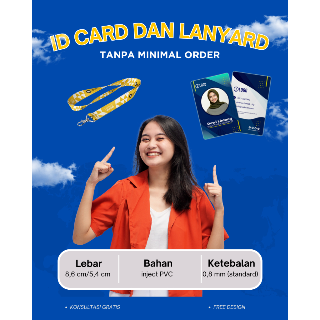 cetak id card lanyard custom satuan