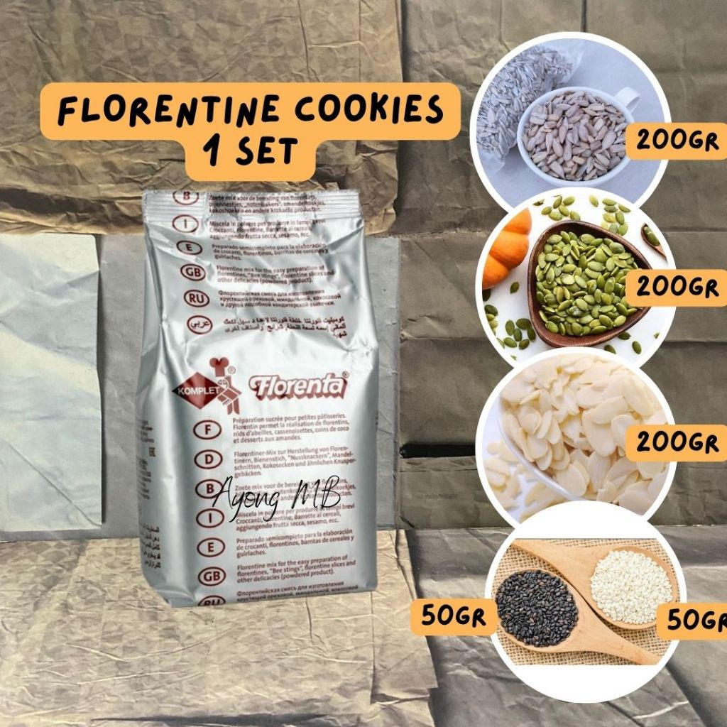 

BAHAN FLORENTINE SET / FLORENTINE COOKIES / TEPUNG FLORENTA
