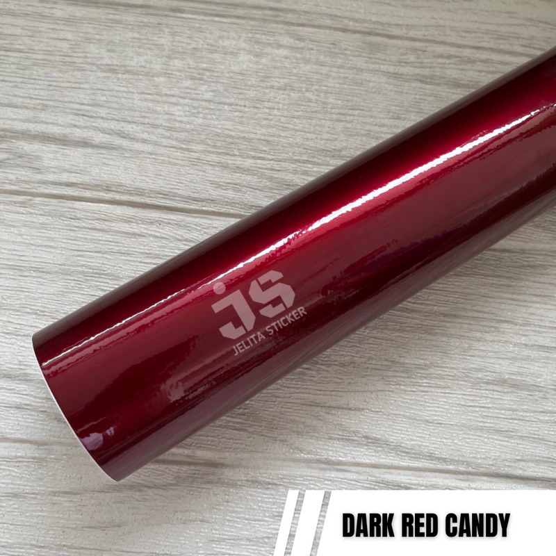 Flowbeeshop [ Roll ] Sticker Dark Red Candy / Skotlet Dark Red Mettalic Glossy / Stiker Merah Tua