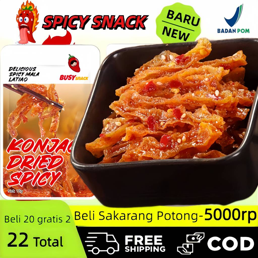 

18g Dried Konjac - Camilan Konnyaku Kering 22pcs - Rasa Baru! Promo Laris Tanpa Pengawet, Cocok untuk Vegetarian