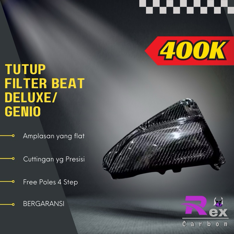 Cover Tutup Filter Beat Deluxe/Eco/Street/Genio Carbon Kevlar