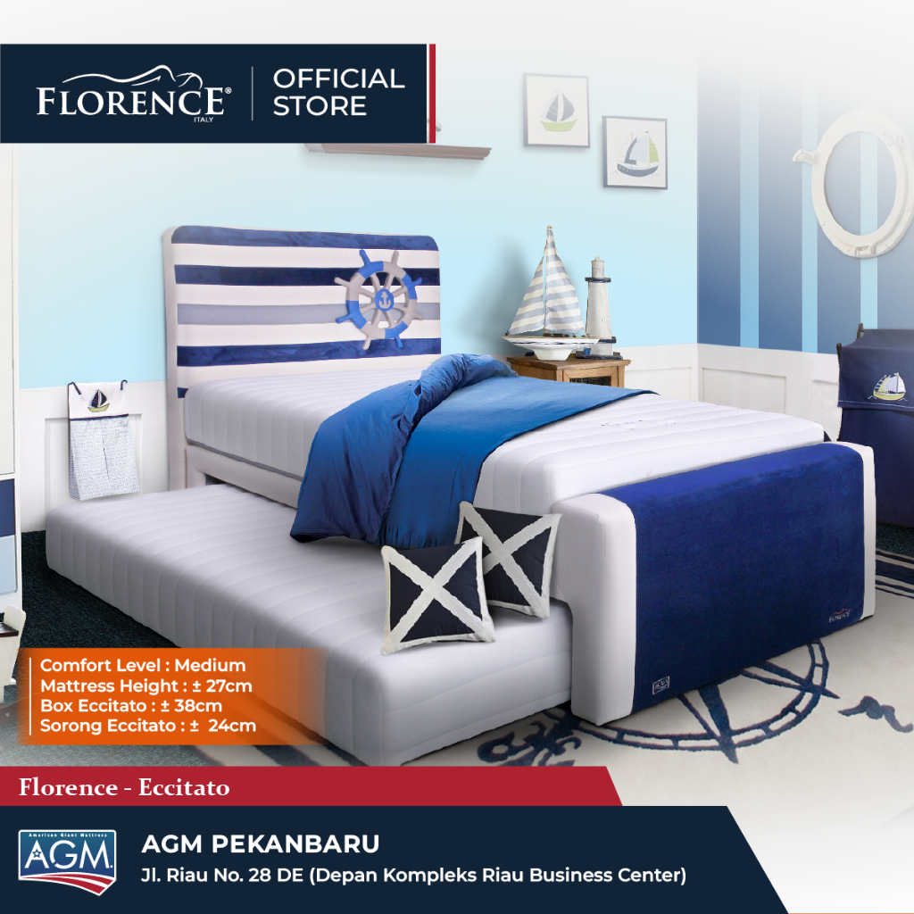 Kasur Matras Anak Full Set Bed Dorong Florence Eccitato AGM Collection Kids Series 100 120