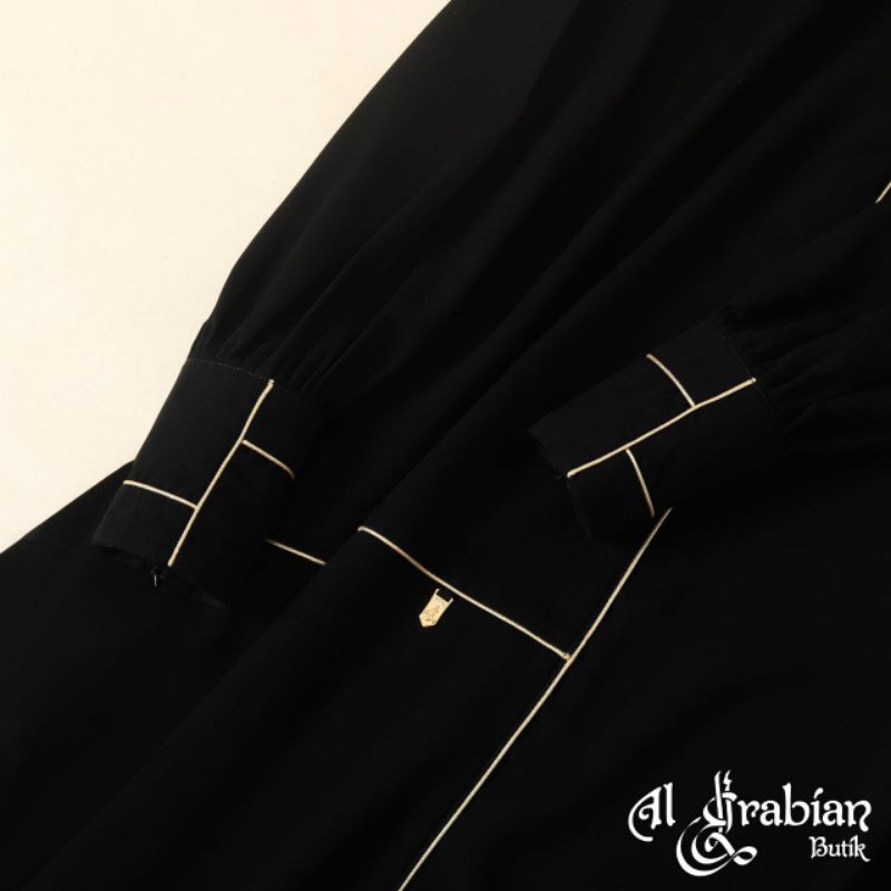 Abaya Golden Black Al Arabian - Abaya Set Khimar - Abaya Hitam Gold